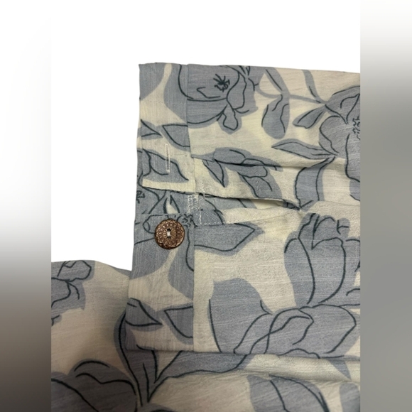 Papillon NWT 3/4 Sleeve Blue Floral Blouse Size XL - Picture 6 of 9